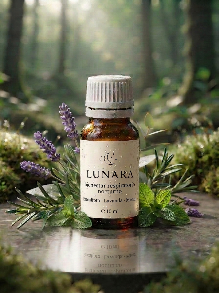 Frasco de esencia Lunara con aceites esenciales naturales