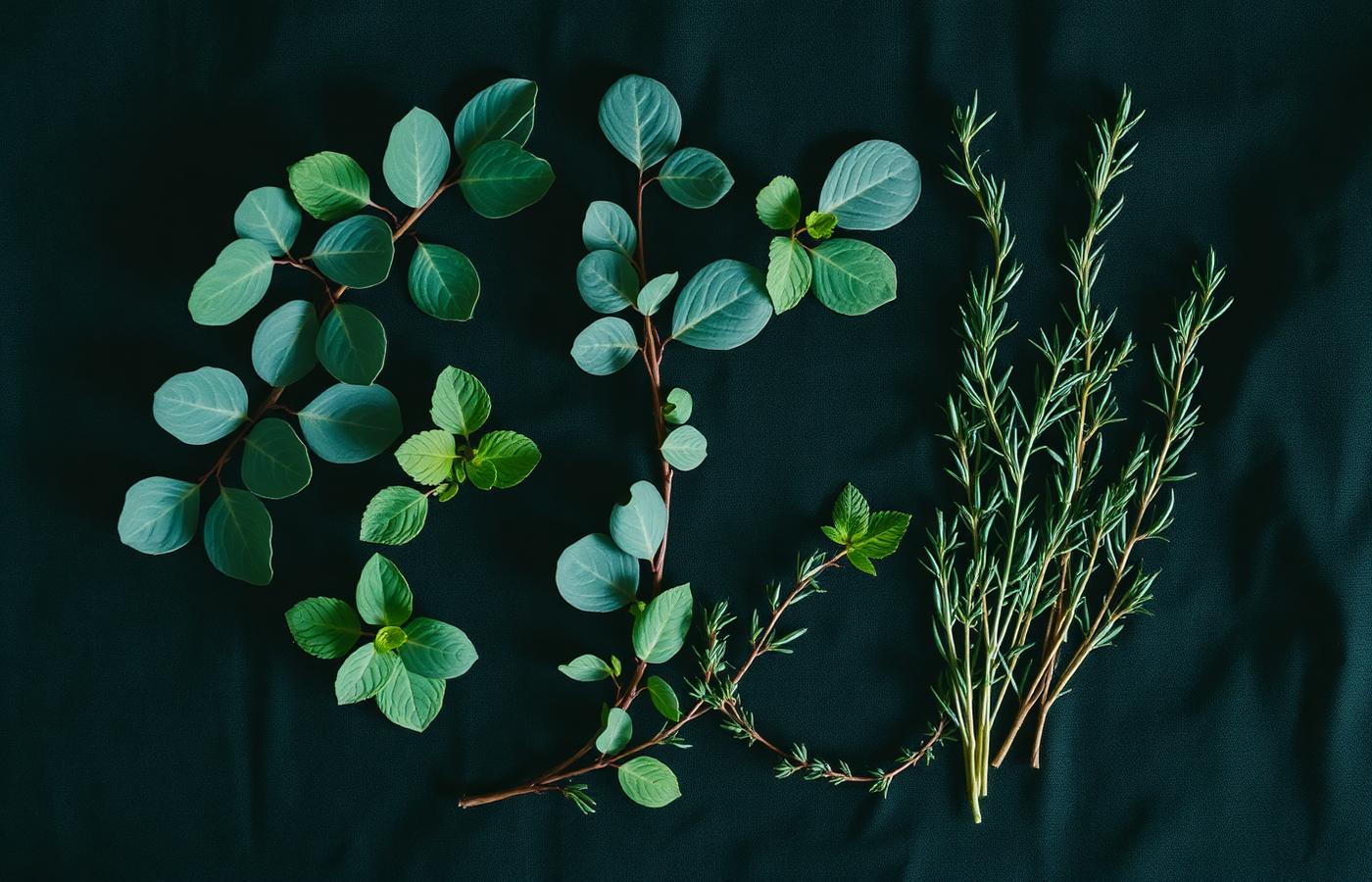 Hojas de lavanda y menta